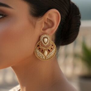 Elegant Gold and Pearl Earrings